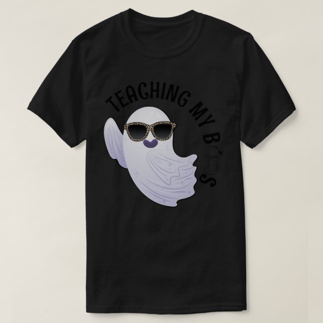 Camiseta zP4X Ensinando meu Boo Fantasma Pumpkin no outono (Frente do Design)