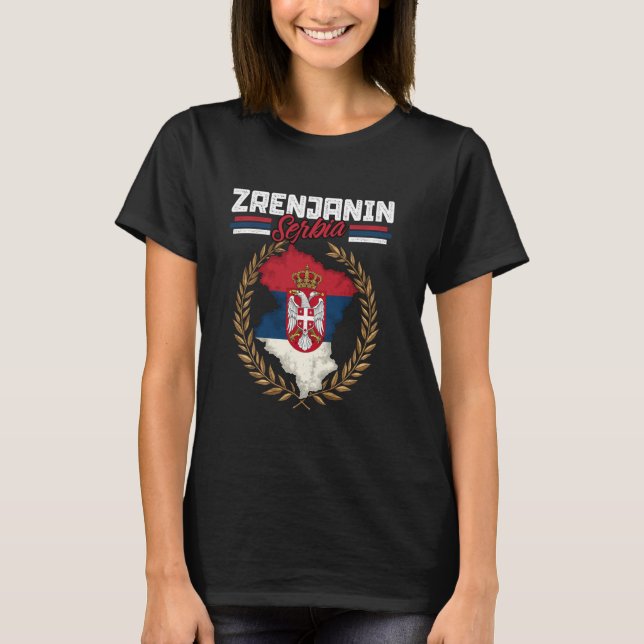 Camiseta Zrenjanin Serbia Travel Serbian Flag Map Srbija (Frente)