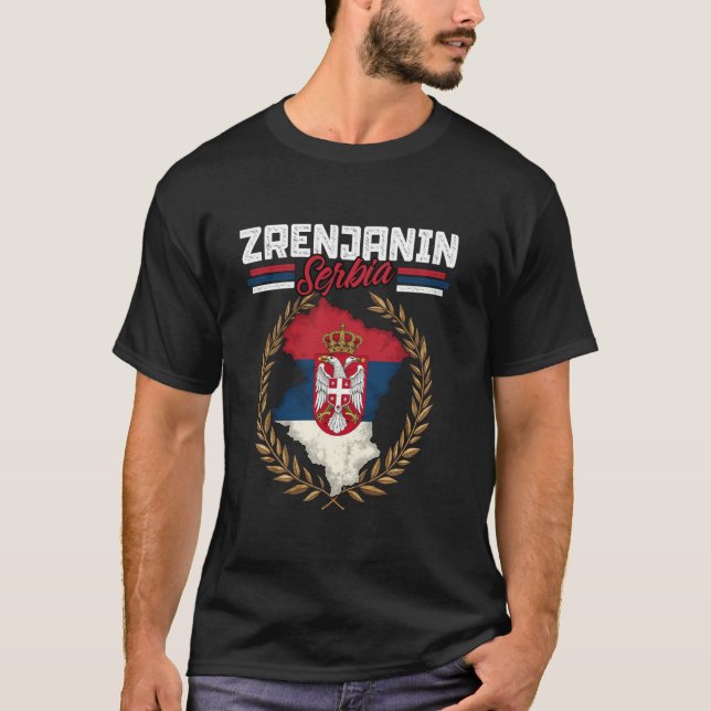 Camiseta Zrenjanin Serbia Travel Serbian Flag Map Srbija (Frente)