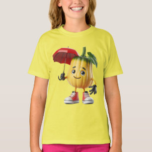 Camiseta Zucchini em tênis vermelhos