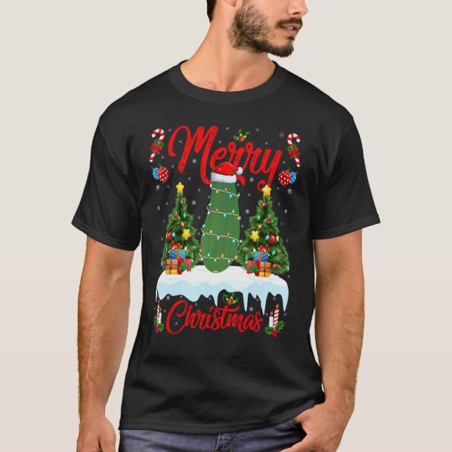 Camiseta Zucchini Vegetable Lights Xmas Tree Santa Zucchini (Frente)