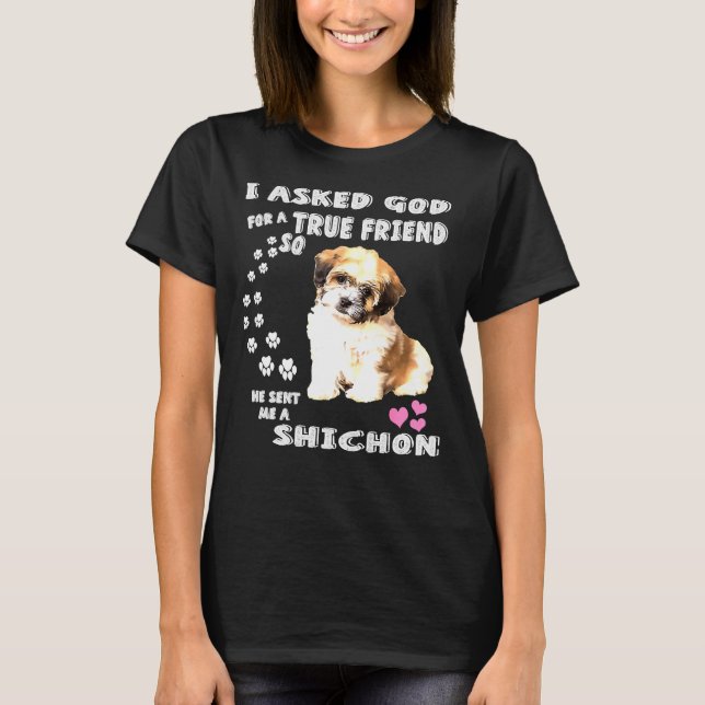 Camiseta Zuchon Dog Mãe Costume Shih Tzu Bichon Mix Pup Cut (Frente)