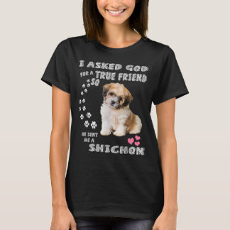 Camiseta Zuchon Dog Mom Costume, Shih Tzu-Bichon mix pup 