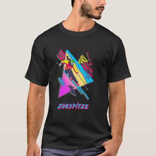 Camiseta Zugspitze Retro Ski Skier Skiing Design Inspired (Frente)