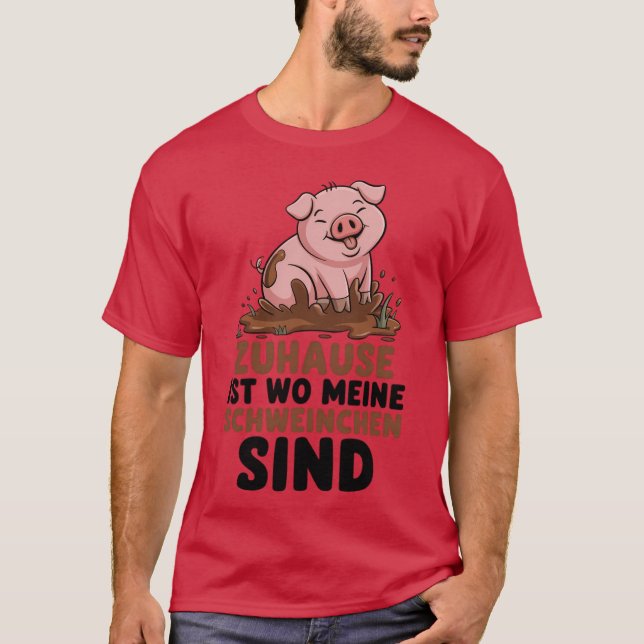 Camiseta Zuhause Ist Wo Meine Schweinchen Sind Farm Agricul (Frente)