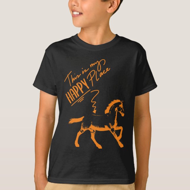 Camiseta Zum Reiten Geboren Horses Rapariga Cavaleira Prese (Frente)