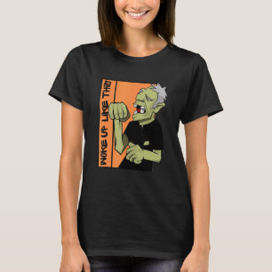 Camiseta Zumbi Acordou Assim Nesse Halloween