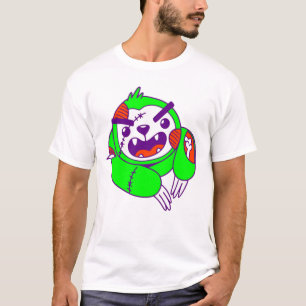 Camiseta zumbi animal de preguiça-sanduíche