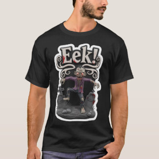 Camiseta Zumbi assustador ressurgindo do cemitério com text