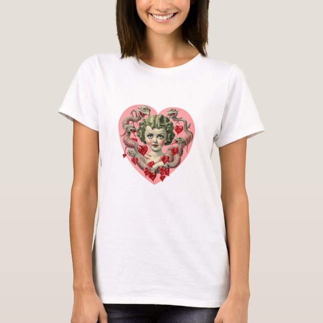 Camiseta zumbi bebê querubim steampunk assustador de Hallow (Frente)