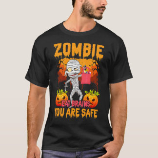 Camiseta Zumbi Come Cérebros Você Está Seguro Abóbora Assus