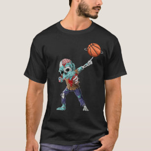 Camiseta Zumbi Dabbing no Halloween Jogador de Basquete