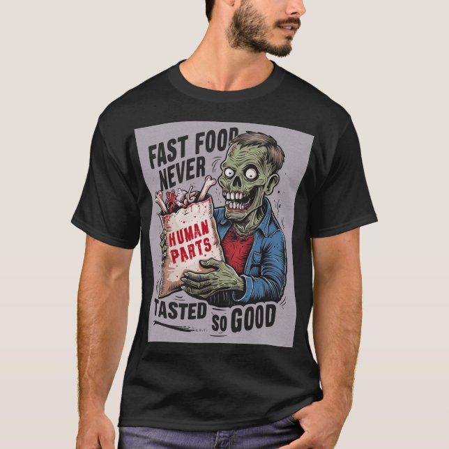 Camiseta Zumbi de Comida rápida" (Frente)