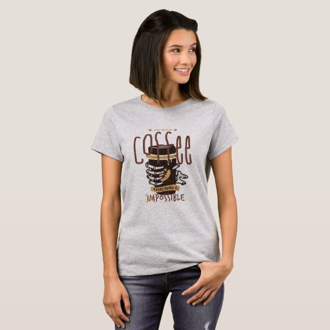 Camiseta Zumbi Engraçado Com Café Suficiente (Frente Completa)