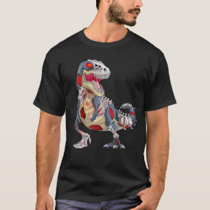 Camiseta Zumbi Saurus Halloween Zumbi Esqueleto Dinossauro
