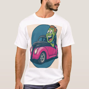 Camiseta Zumbi Zipper: Fantasma de desenho animado passeand