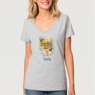 Camiseta Zumbindo no Nome Personalizado e Idade Abelha Fofa