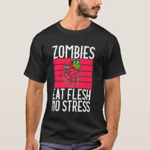 Camiseta Zumbis Comem Carne Sem Estresse Zumbi