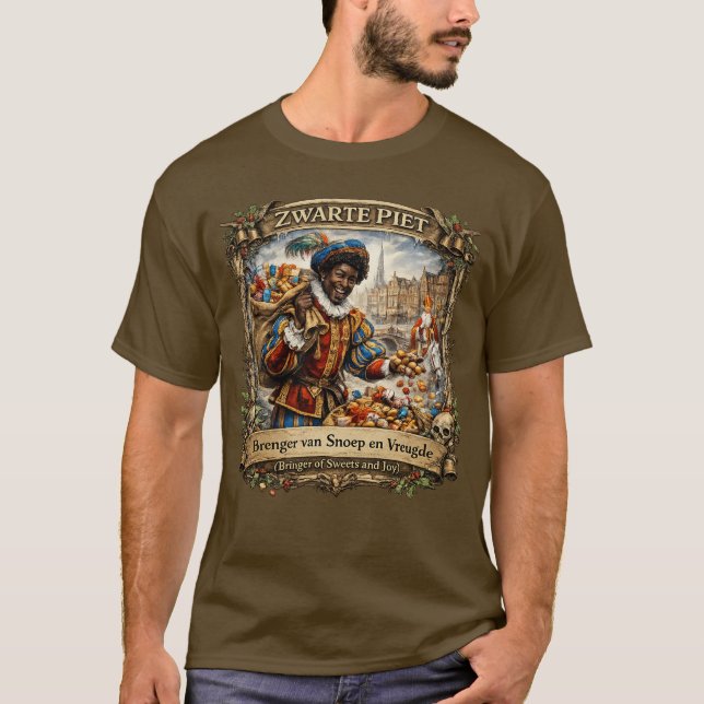 Camiseta Zwarte Piet Folklore – Dutch Sinterklaas Tradition (Frente)