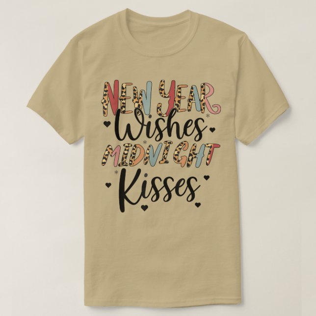 Camiseta ZXkJ Ano Novo Deseja Matchi Família Kisses Meia-No (Frente do Design)