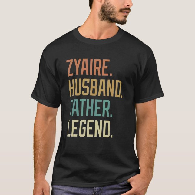 Camiseta Zyaire Husband Father Legend Father's Day Retro (Frente)