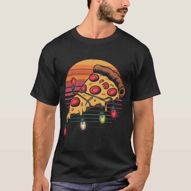 Camiseta Zza Christmas Lights Retro Sunset Xmas Fast Food T (Frente)