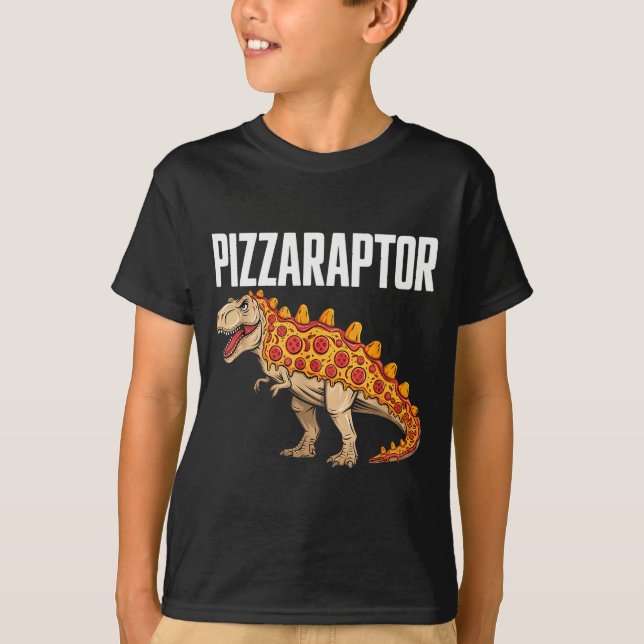 Camiseta Zza T-rex Dino Fast Food Funny Zza Dinosaur  (Frente)