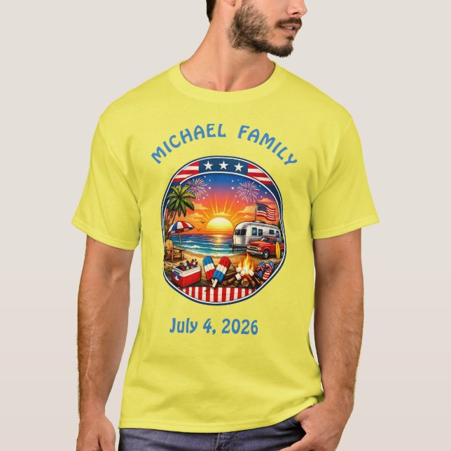Camisetas americanas de festa combinando (Frente)