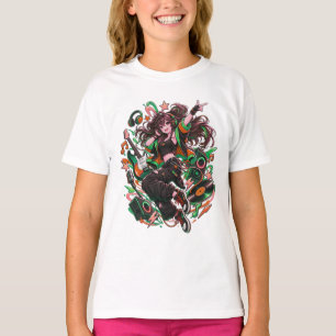 Camisetas Anime Rockstar Garota Guitarra Elétrica