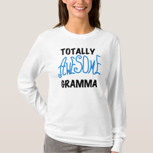 Camisetas Azuis Totally Awesome Gramma Presentes