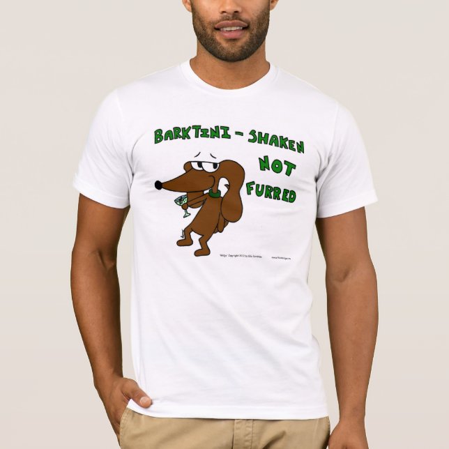 Camisetas "BARKTINI SHAKEN NOT FURRED" (Frente)