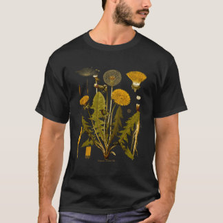 Camisetas Botânicas Corante Amarelo Dandelion Flor