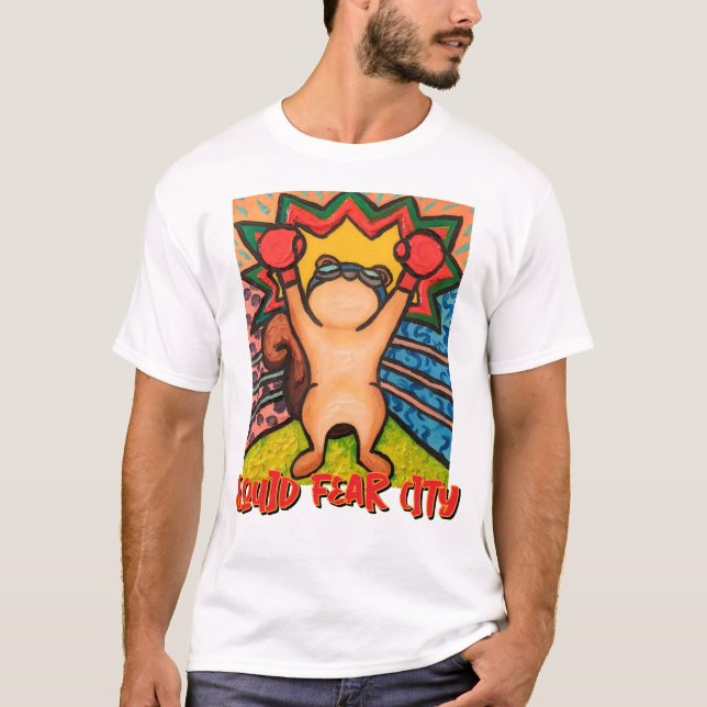 Camisetas Brancas Gráficas Squid Fear City (Frente)