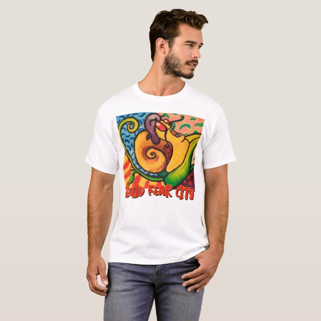 Camisetas Brancas Gráficas Squid Fear City (Frente Completa)