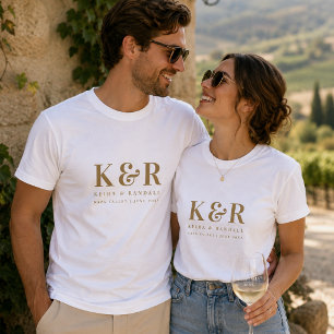 Camisetas Camisas Combinadas com Monograma de Ca
