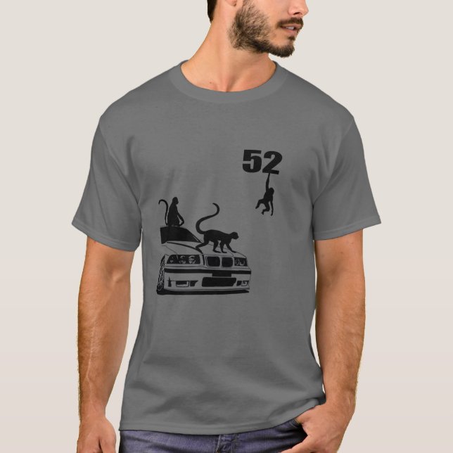 Camisetas Carros Clássicos e macaco presente amigo (Frente)