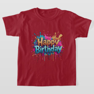 Camisetas Coloridas Feliz Aniversário – Alegria de