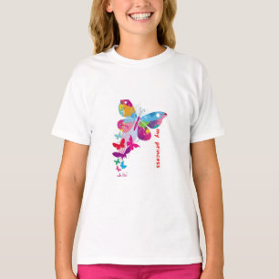 Camisetas coloridas para crianças da borboleta
