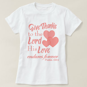Camisetas com versículos bíblicos de agradecimento