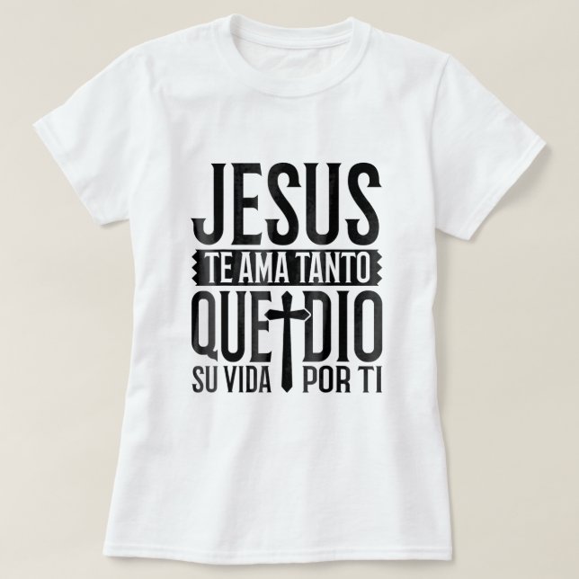 Camisetas Cristianas En Espanol Frases Biblia Jess (Frente do Design)