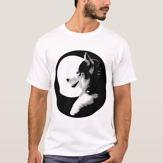 Camisetas da arte do rouco/lobo das mulheres (Frente)