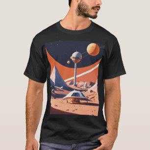 Camisetas da Base da Lua Retroativa - Visão Sci-Fi