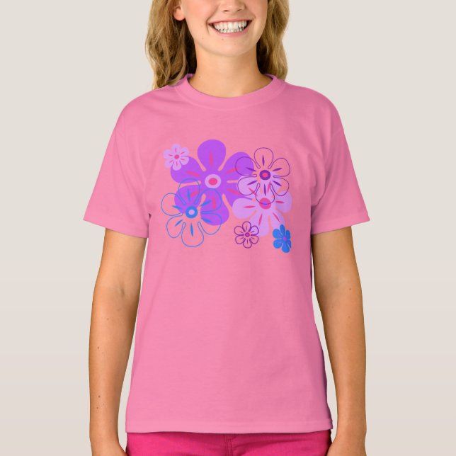 Camisetas da Garota Tropical Chuva Flor (Frente)