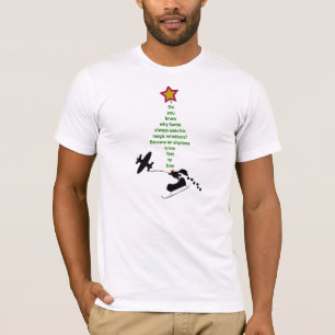 Camisetas da piada do Natal: Papai noel e avião