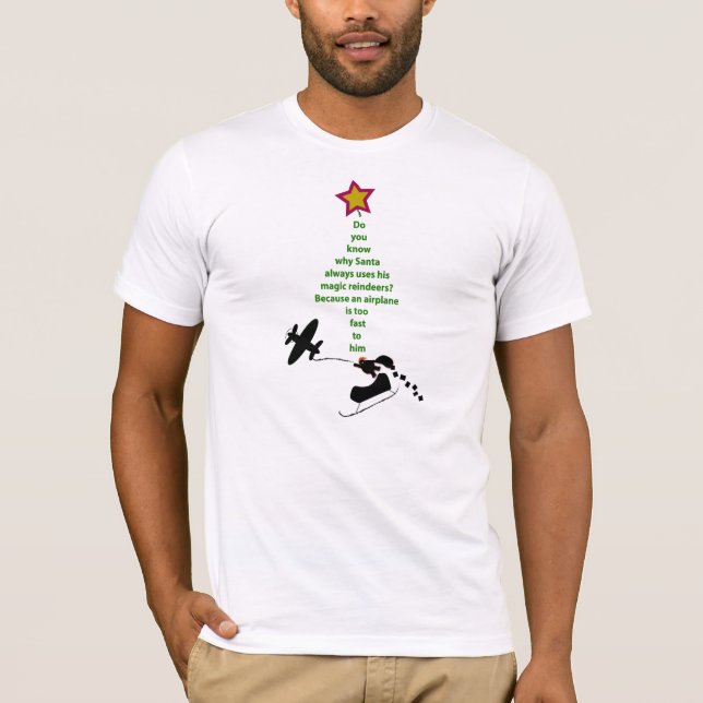 Camisetas da piada do Natal: Papai noel e avião (Frente)