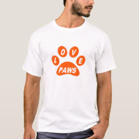 Camisetas de amor em patas laranja
