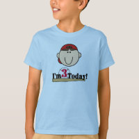 Camisetas de aniversário de 3 anos Brunette Baseba