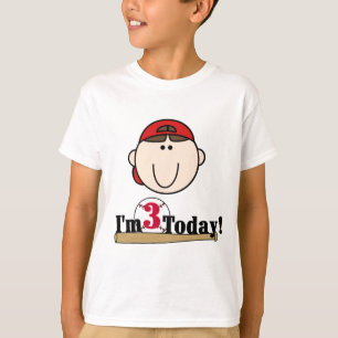 Camisetas de aniversário de 3 anos Brunette Baseba