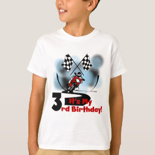 Camisetas de aniversário de 3 anos de motocicleta