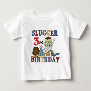 Camisetas de aniversário de 3 anos de tampão de be